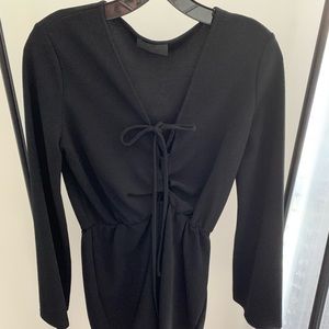 Lace-up Black Romper